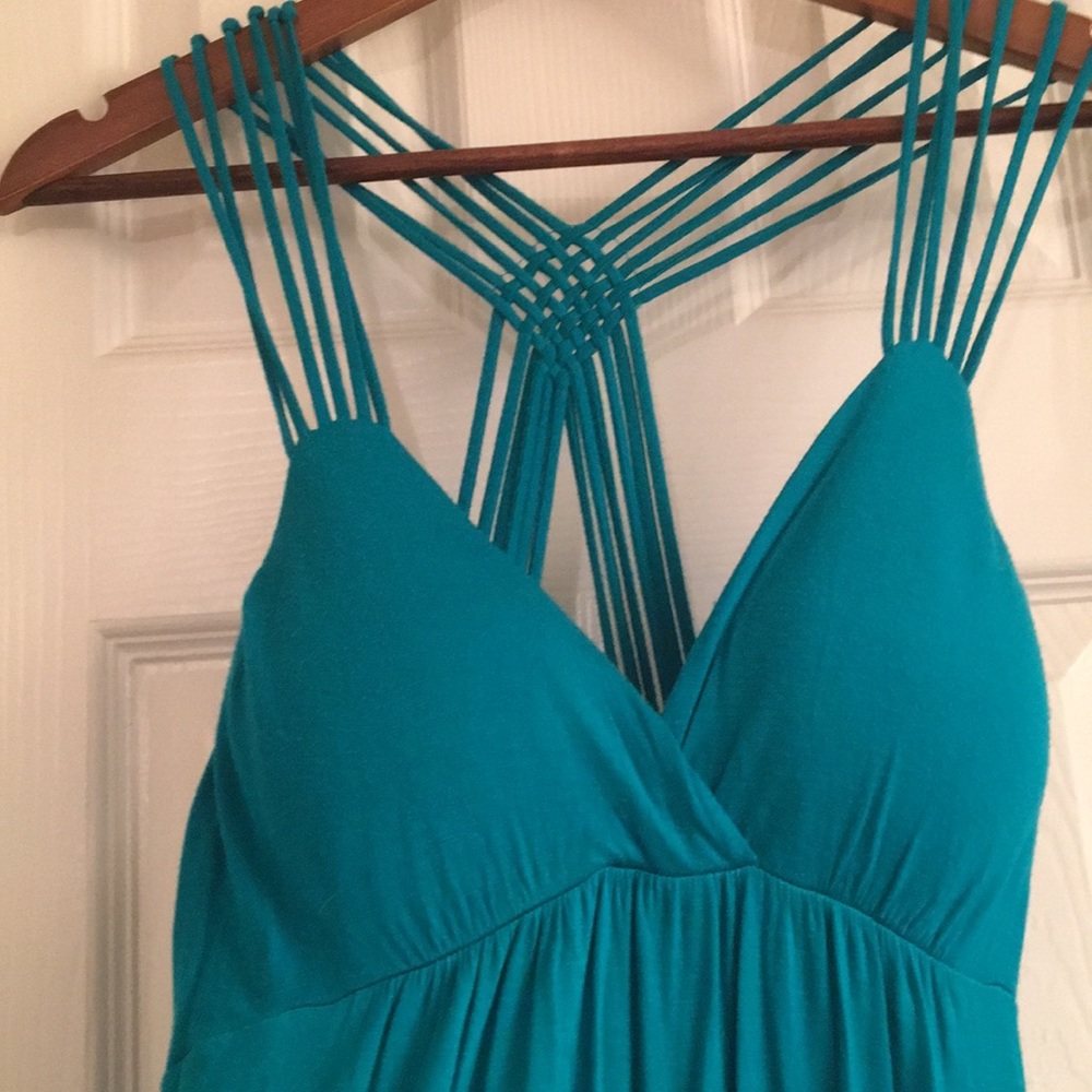 Strappy Teal Maxi Dress